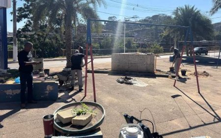 Secretaria realiza revitalização urbana em pontos centrais de Brumadinho